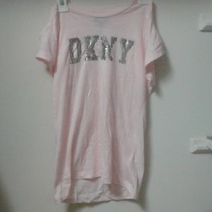 DKNY pink off the shoulder girls shirt